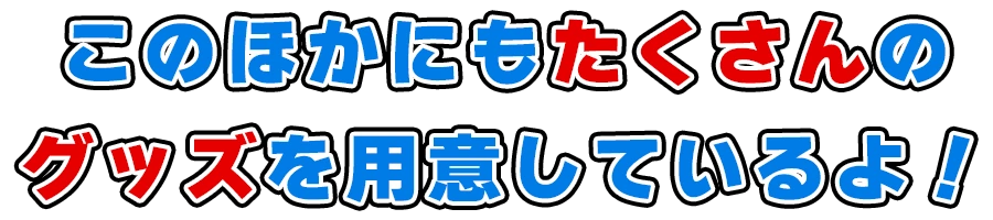 このほかにもたくさんのグッズを用意しているよ!